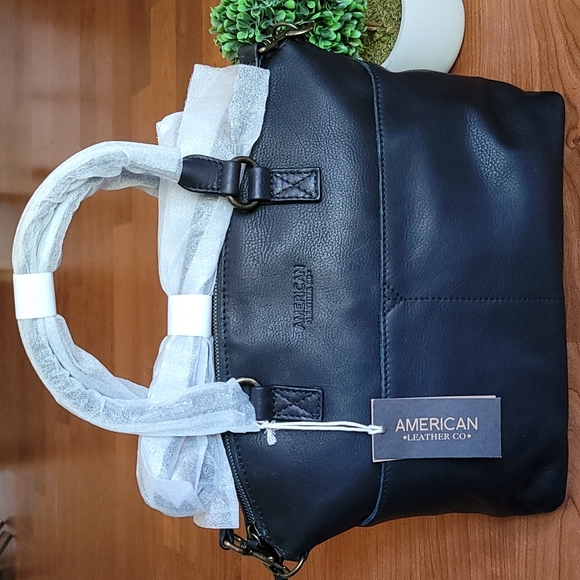 American Leather Co Handbags - AMERICAN LEATHER CO. Black Carrie Dome Satchel